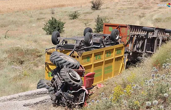 Devrilen traktör altında kalan sürücü ağır yaralandı