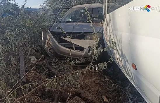 Kovancılar'da 2 kişinin yaralandığı kaza anı kameraya yansıdı