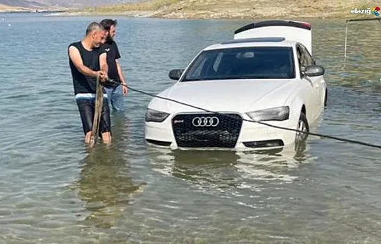 Otomobil Keban Baraj Gölü'ne uçtu: Büyük facia kıl payı atlatıldı