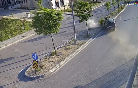 Elazığ'da Kaza KGYS Kameralarına Yansıdı: Şans Eseri Kimse Yaralanmadı!