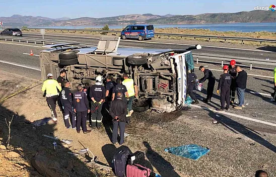 Elazığ-Diyarbakır Kara Yolunda Korkutan Kaza: Midibüs Yan Yattı, 25 Yaralı!