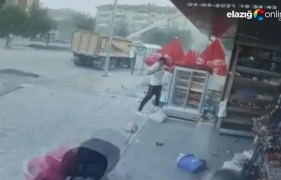 Etkili olan fırtına dondurma dolabını böyle savurdu