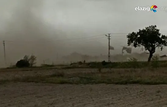 Fırtına toz bulutları oluşturdu, binaların çatı ve dış yalıtımını söktü