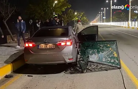 Kontrolden çıkan otomobil karşı şeride uçtu