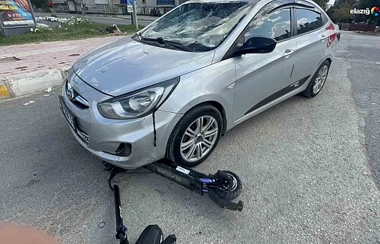 Elazığ Stadyum Kavşağı'nda kaza: Otomobil scooter'a çarptı!