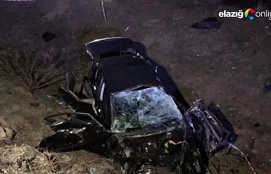 Şarampole uçan otomobil hurdaya döndü