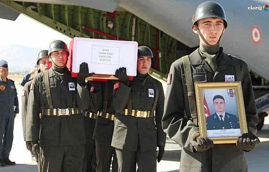 Şehit Astsubay Yusuf Ataş'ın naaşı memleketi Elazığ'a getirildi