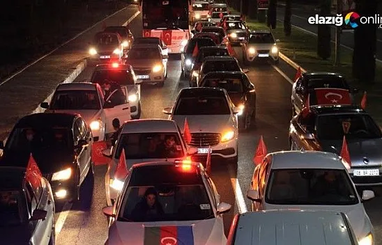 Azerbaycan için bin araçlık zafer konvoyu düzenlendi