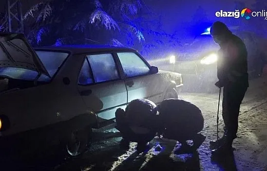 Elazığ'da kar etkili oldu, yolda kalanlara jandarma yetişti