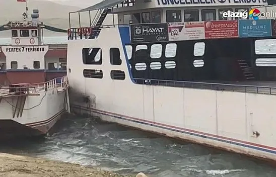 Fırtına nedeniyle savrulan feribotlar çarpıştı