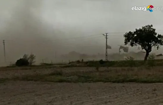 Fırtına toz bulutları oluşturdu, binaların çatı ve dış yalıtımını söktü