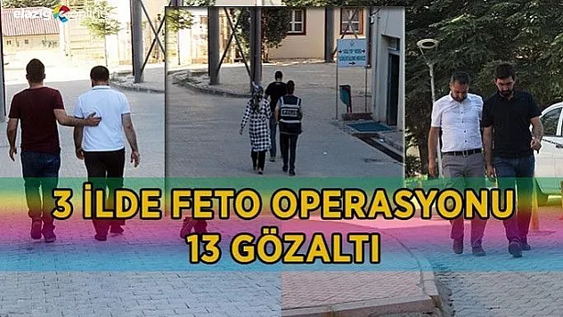 Elazığ merkezli 3 ilde FETÖ operasyonu: 13 gözaltı