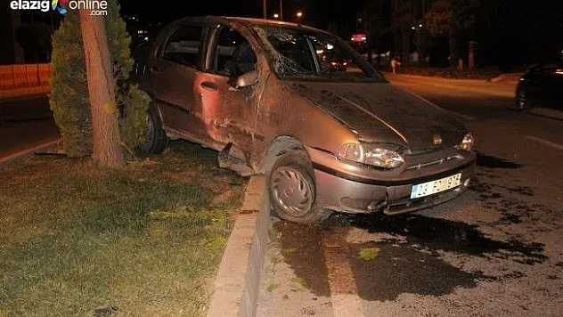 Önce refüje, sonra ağaç'a çarptı