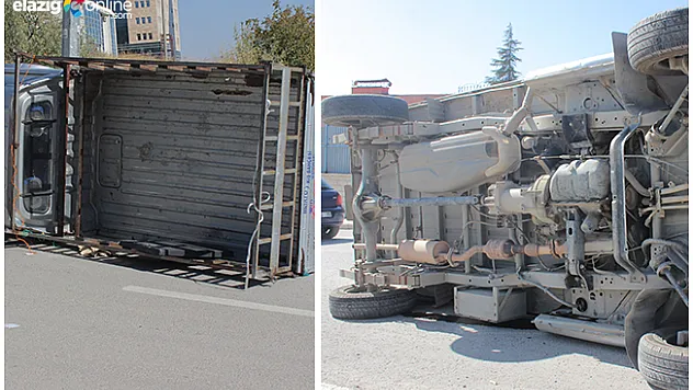 Bariyerlere çarptı, yan yattı!