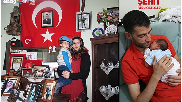 İki kez gördüğü şehit babasının hasretiyle büyüyor
