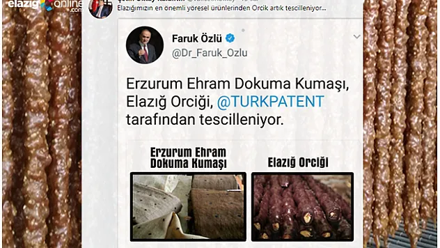 Vali Kaldırım'dan yeni müjde, Orcik'in Patenti Alınıyor!