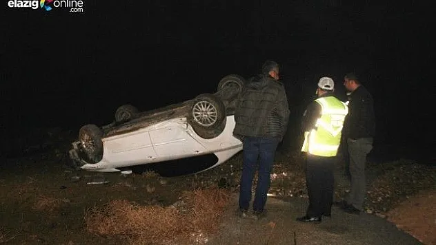 Elazığ'da Kuzey İmar Yolu'nda Otomobil Takla Attı!