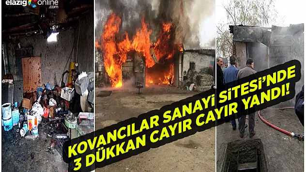 Kovancılar'da Sanayi Sitesi'nde Yangın!