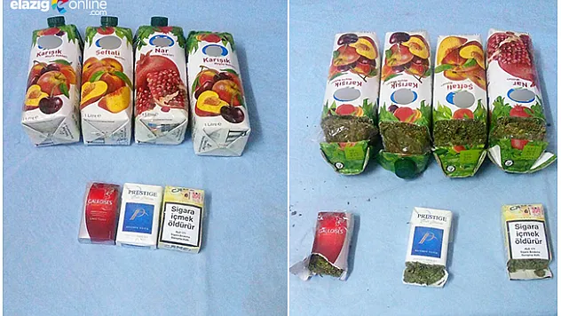 Trende meyve suyu kutularından esrar çıktı!