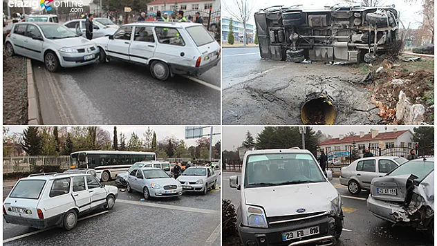 Elazığ'da 7 araç bir birine girdi