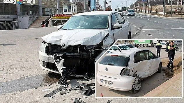 Elazığ'da iki araç çarpıştı : 4 yaralı