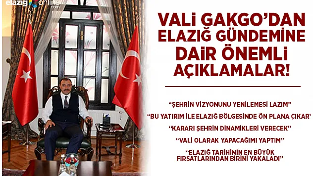 Vali Kaldırım'dan Önemli Açıklamalar!