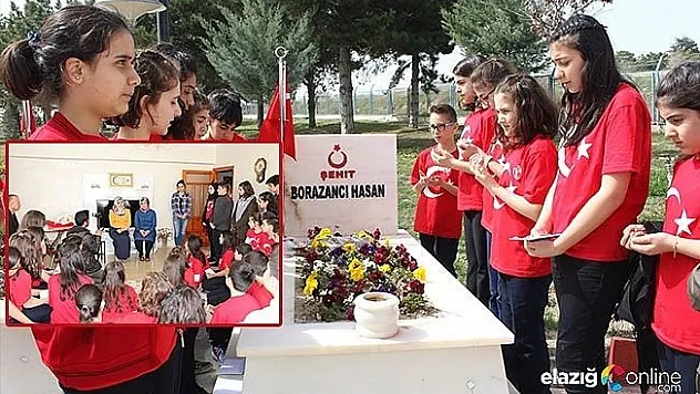 Öğrenciler, önce şehitliği sonra şehit eşini ziyaret etti