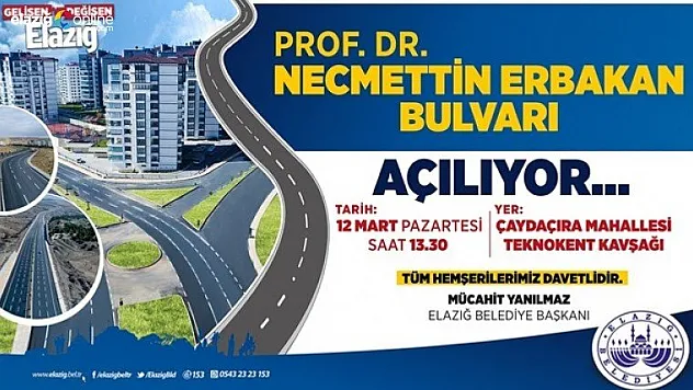 Prof. Dr. Necmettin Erbakan bulvarını, Fatih Erbakan Açacak