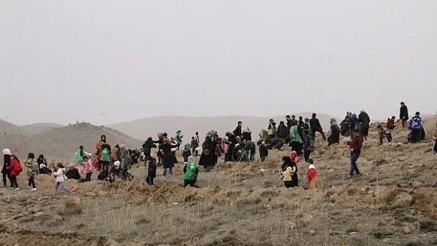 Yetim çocuklar,  babaları adına fidan dikti