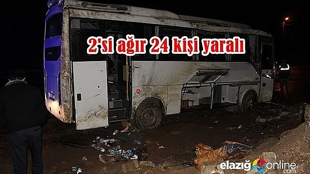 Yolcu midibüsü devrildi: 24 yaralı