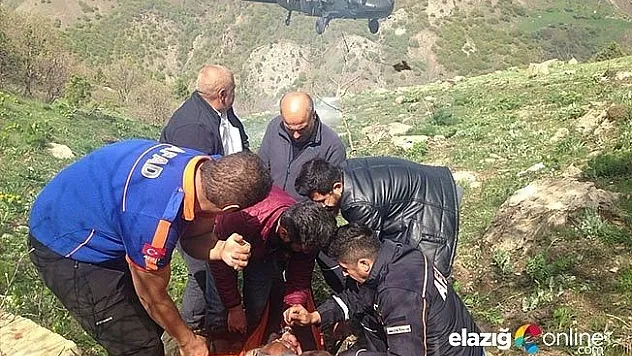 Arazide kalp krizi geçiren kişi askeri helikopterle kurtarıldı