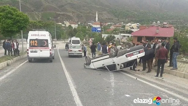 Palu'da çocuk sürücünün kullandığı otomobil takla attı!