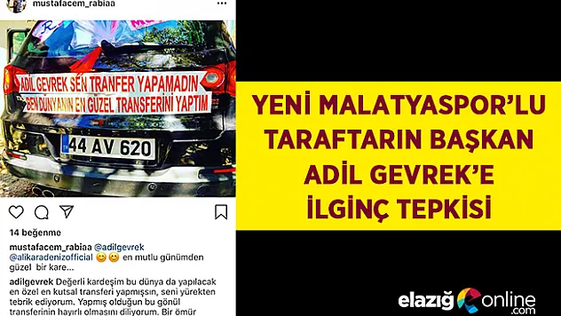 Yeni Malatyaspor'lu taraftarın başkan Adil Gevrek'e İlgin Tepkisi!
