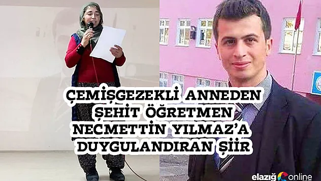 Çemişgezekli 2 çocuk annesi, Şehit Öğretmen Necmettin Yılmaz'a şiir yazdı