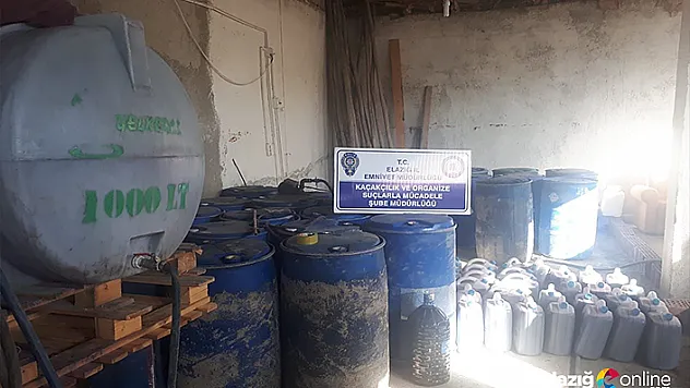 Elazığ'da 5 ton kaçak içki ele geçirildi