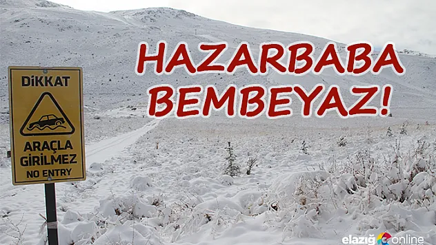 Göl manzaralı Hazar Baba Dağı karla kaplandı