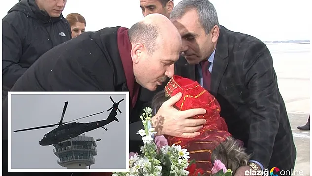 Bakan Soylu Elazığ'dan helikopterle Tunceli'ye geçti