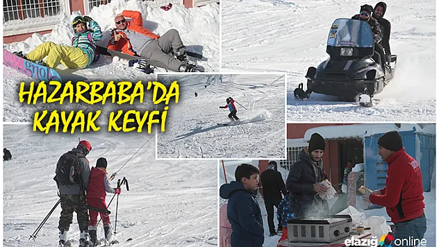 Elazığ'da karın 1,5 metreye yaklaştığı Hazarbaba'da kayak keyfi başladı