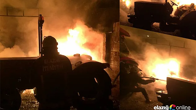 Elazığ'da traktör bayiinde yangın!