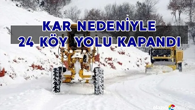 Elazığ'da kar nedeniyle 24 köy yolu kapalı