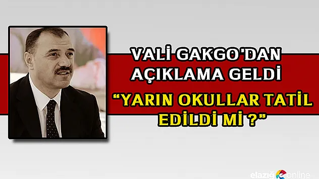 Elazığ'da Okullar Tatil Edildi Mi?