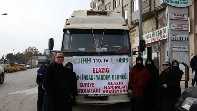 Elazığ'dan Suriye'ye 110'uncu yardım tırı yola çıktı