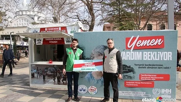 Elazığ'dan Yemen'e 350 bin TL yardım
