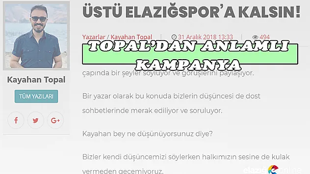 Elazığspor İçin Basit Ama Yerinde Bir Kampanya
