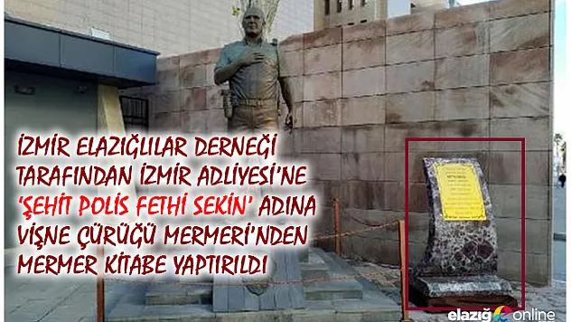 Fethi Sekin adına İzmir'de mermer kitabe yaptırıldı
