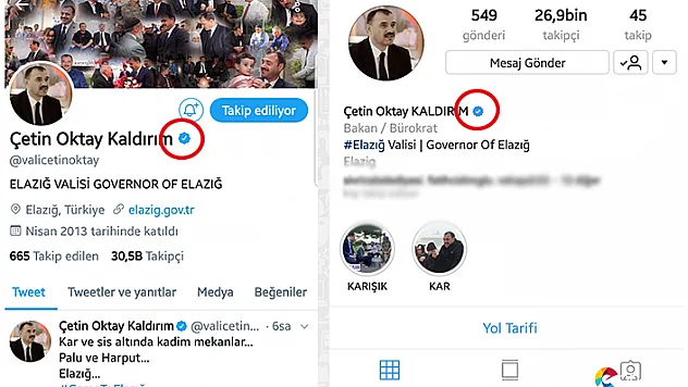 Vali Kaldırım'ın Sosyal Medya Hesapları Artık Onaylı!