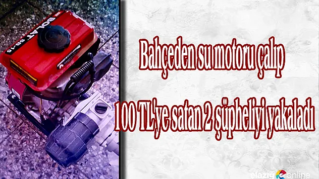 Bahçeden su motoru çalan 2 şüpheli tutuklandı