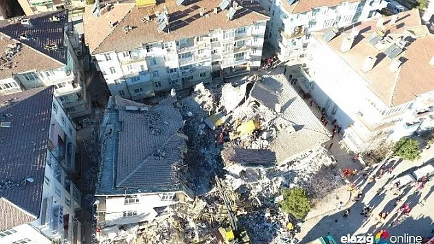 Enkaz alanı havadan görüntülendi