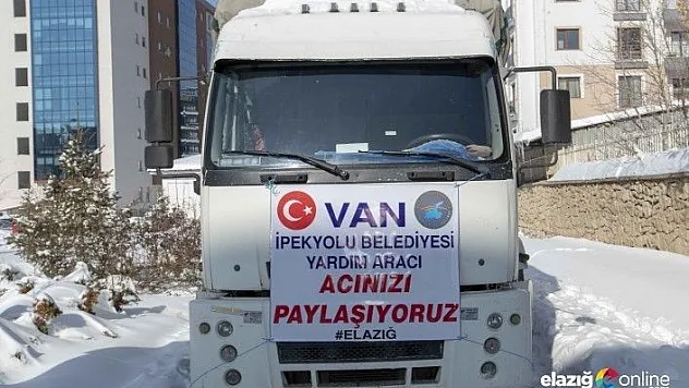 İpekyolu Belediyesi'nden Elazığ'a yardım kamyonu