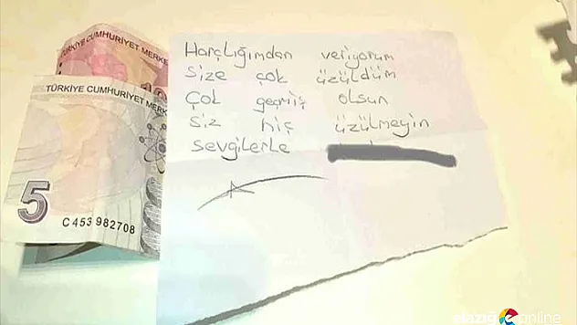 Yardım paketinin içine notla harçlığını bıraktı